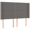 vidaXL Kopfteil mit Ohren Grau 147x16x118/128 cm Kunstleder