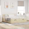 vidaXL Ottoman-Bett mit Matratzen & LEDs Creme 160x200 cm Stoff