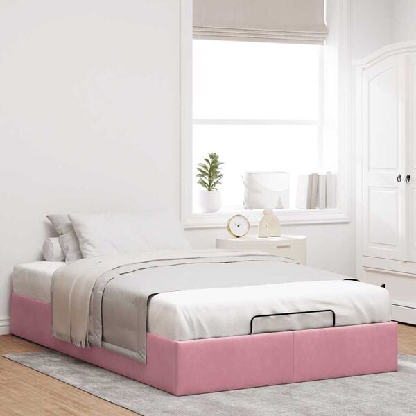 vidaXL Ottoman-Bett ohne Matratze Rosa 120x190 cm Samt
