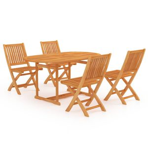 vidaXL 5-tlg. Garten-Essgruppe Massivholz Teak