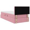 vidaXL Bett mit Stauraum und LED mit Matratze Rosa 90 x 200 cm Samt