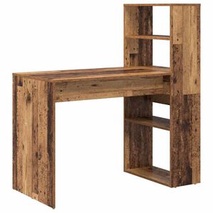 vidaXL Schreibtisch mit Regal Altholz 113 x 54 x 120 cm Holzwerkstoff