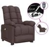 vidaXL Massagesessel Elektrisch Dunkelbraun Stoff