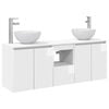 vidaXL Badezimmerschrank-Set 3 stk. Hochglanz Wei&szlig; 129 x 41 x 80 cm