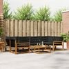 vidaXL Outdoor-Sofagarnitur mit Kissen 7 pcs Nat&uuml;rlich und Schwarz