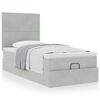vidaXL Ottoman-Bett mit Matratzen Hellgrau 80x200 cm Samt