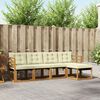 vidaXL Outdoor-Sofagarnitur mit Kissen 5 pcs Natur und Creme