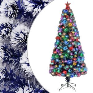 vidaXL K&uuml;nstlicher Weihnachtsbaum mit Beleuchtung 150 cm Glasfaser