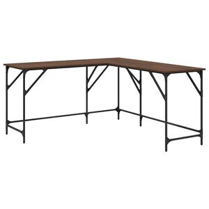 vidaXL Schreibtisch Braun Eichen-Optik 149x149x75 cm Holzwerkstoff
