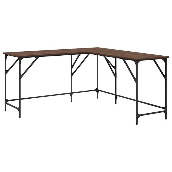 vidaXL Schreibtisch Braun Eichen-Optik 149x149x75 cm Holzwerkstoff