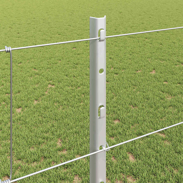 vidaXL Zaun mit Pfosten Silber 1,2 x 25 m Stahl