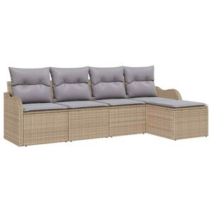 vidaXL Gartensofa-set 5 stk. Beige Poly-Rattan