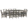 vidaXL Outdoor-Essgruppe 9 stk. Grau Poly-Rattan