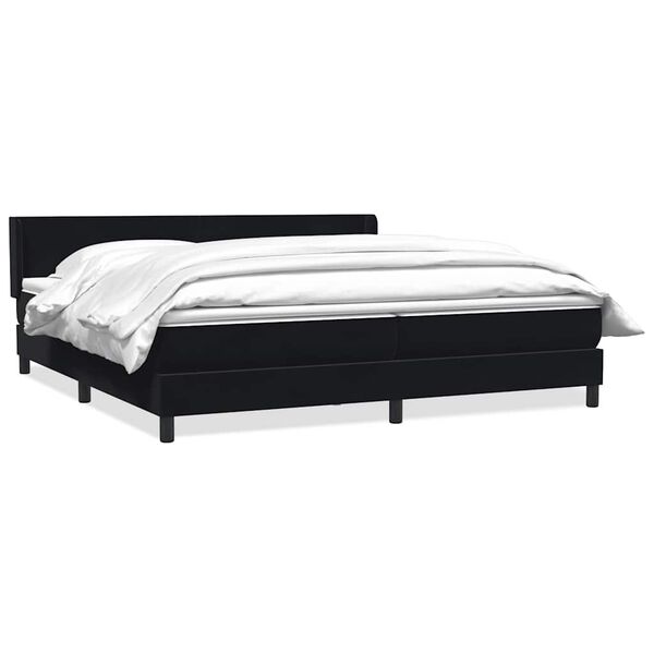 vidaXL Boxspringbett mit Matratze Schwarz 200x220 cm Samt