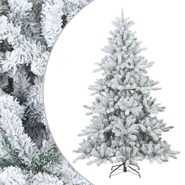 vidaXL K&uuml;nstlicher Scharnier-Weihnachtsbaum schneebedeckt Wei&szlig; 240 cm