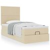 vidaXL Ottoman-Bett mit Matratze Creme 100x200 cm Stoff
