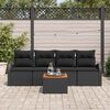 vidaXL Gartensofa-set mit Speicher 5 pcs Schwarz Poly-Rattan
