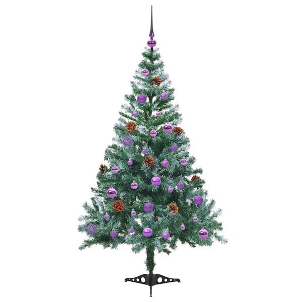 vidaXL K&uuml;nstlicher Weihnachtsbaum Gr&uuml;n 150 cm PVC und Stahl