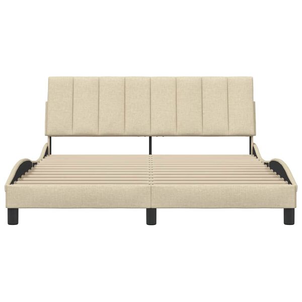 vidaXL Bettgestell ohne Matratze "Hanko" Creme 160x200 cm Stoff