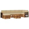 vidaXL Outdoor-Sofagarnitur 7 stk. Natur