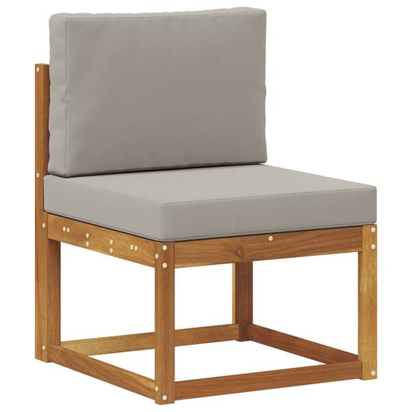 vidaXL Outdoor-Sofagarnitur mit Kissen 6 pcs Nat&uuml;rlich und Hellgrau