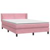 vidaXL Boxspringbett mit Matratze Rosa 140x220 cm Samt