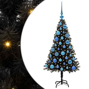 vidaXL Weihnachtsbaum mit 150 LEDs mit St&auml;nder Schwarz 120 cm PVC