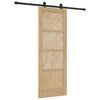 vidaXL Schiebet&uuml;r Nat&uuml;rlich und Schwarz 73,5 x 198,5 cm