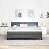vidaXL Boxspringbett mit Matratze Dunkelgrau 180 x 200 cm Stoff