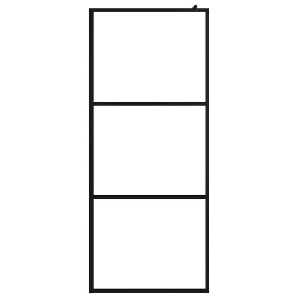 vidaXL Duschwand für Begehbare Duschen ESG-Klarglas Schwarz 90x195 cm