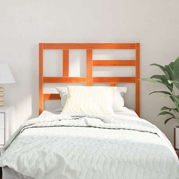 vidaXL Bettkopfteil Wachsbraun 80,5 x 4 x 104 cm Massives Kiefernholz