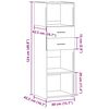 vidaXL Highboard Grau Sonoma 40x42,5x124 cm Holzwerkstoff