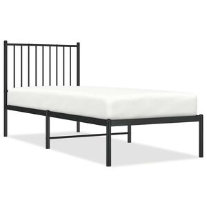 vidaXL Bettgestell mit Kopfteil Metall Schwarz 80x200 cm