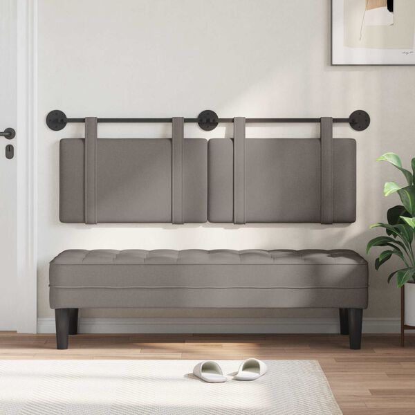 vidaXL H&auml;ngevorderseite Wandmontiert Uni Taupe 150 x 55 x 5 cm Stoff