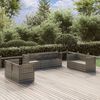vidaXL 7-tlg. Garten-Lounge-Set mit Kissen Grau Poly Rattan