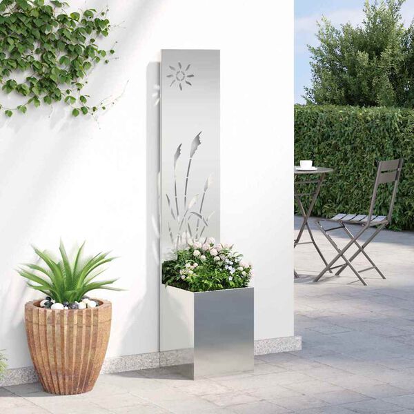 vidaXL Garten Sichtschutz-Leinwand Silber 32 x 150 cm Verzinkter Stahl