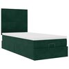 vidaXL Ottoman-Bett mit Matratzen Dunkelgr&uuml;n 100x200 cm Samt