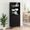 vidaXL Highboard Schwarz Eichen-Optik 69,5 x 34 x 180 cm Holzwerkstoff