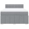 vidaXL Boxspringbett mit Matratze Hellgrau 160x200 cm Stoff