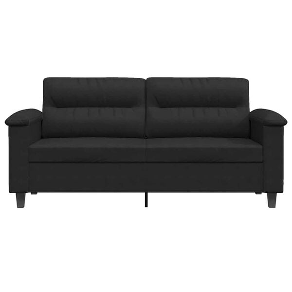 vidaXL 2-Sitzer-Sofa Schwarz 140 cm Mikrofasergewebe