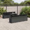 vidaXL Gartensofa-set mit Kissen 7 pcs Schwarz Poly-Rattan