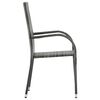 vidaXL Gartenst&uuml;hle Stapelbar 4 Stk. Grau Poly Rattan