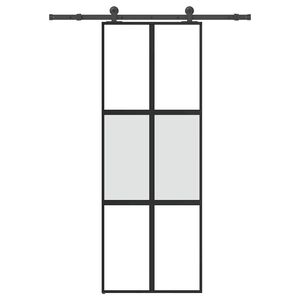 vidaXL Schiebet&uuml;r mit Beschlag 76x205 cm Hartglas & Aluminium