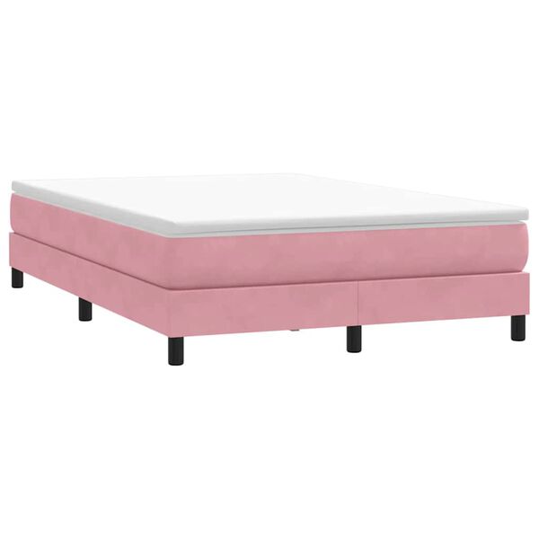 vidaXL Boxspringbett ohne Matratze Rosa 140x210 cm Samt