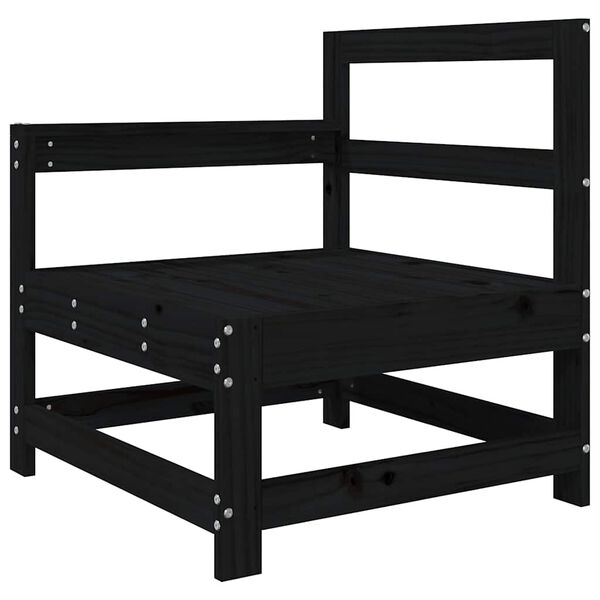 vidaXL Gartenstuhl mit Kissen Schwarz Massivholz Kiefer