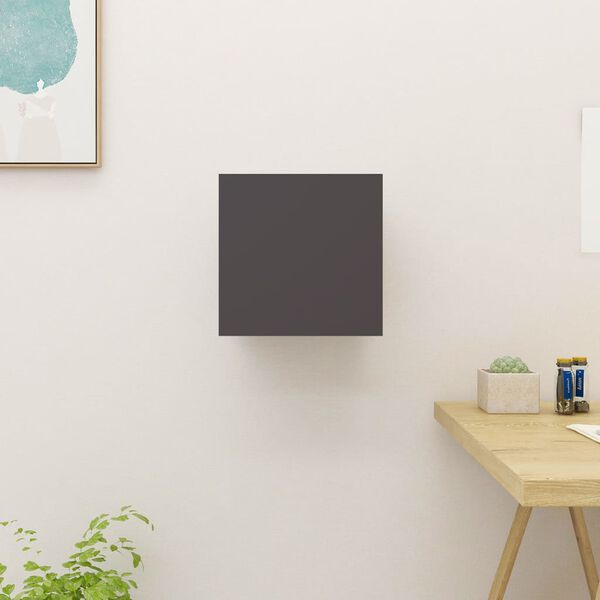 vidaXL TV-Wandschrank Hochglanz-Grau 30,5x30x30 cm