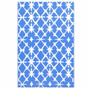vidaXL Outdoor-Teppich ARAKIL Wei&szlig; und Blau 190x290 cm PP