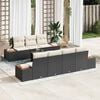 vidaXL Gartensofa-set mit Kissen 8 pcs Schwarz Poly Rattan