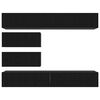 vidaXL TV-Schrankset Wandmontiert 4 pcs Schwarze Eiche Holzwerkstoff