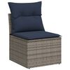 vidaXL 7-teiliges Gartensofa-Set mit Kissen, grau, Polyrattan